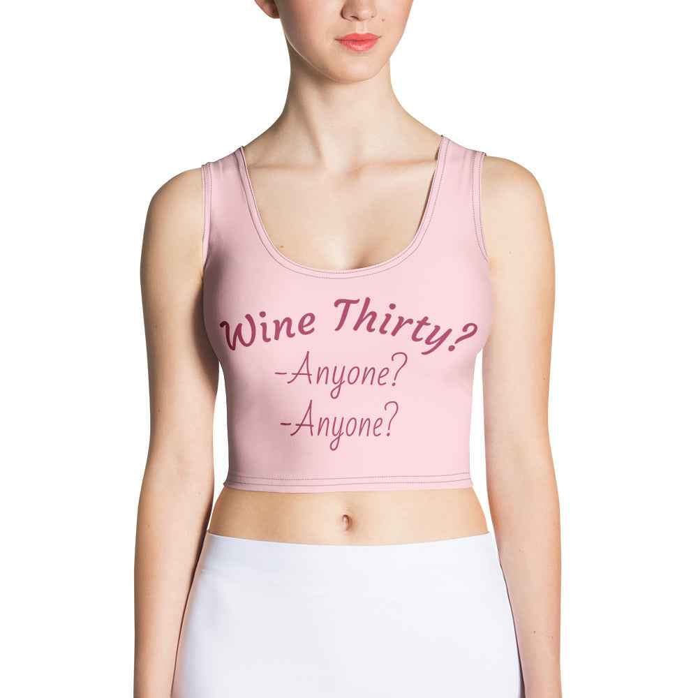 Pink Wine Thirty?…anyone?…anyone?”  T-shirt. The slogan in playful, nostalgic font — a cheeky nod to pop culture and pour-time rituals, perfect for apparel or social storytelling.