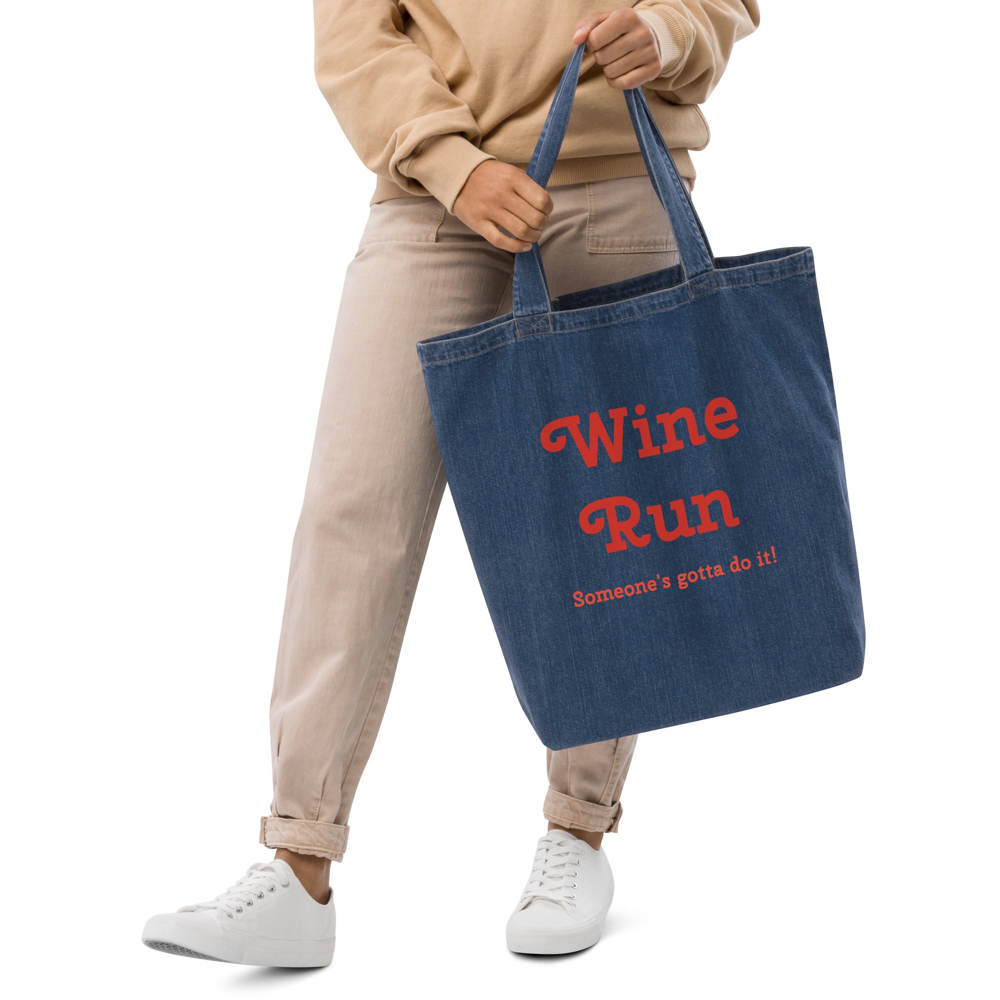 Wine Run Tote Bag - "someone's gotta do it!" - Bag & Bard