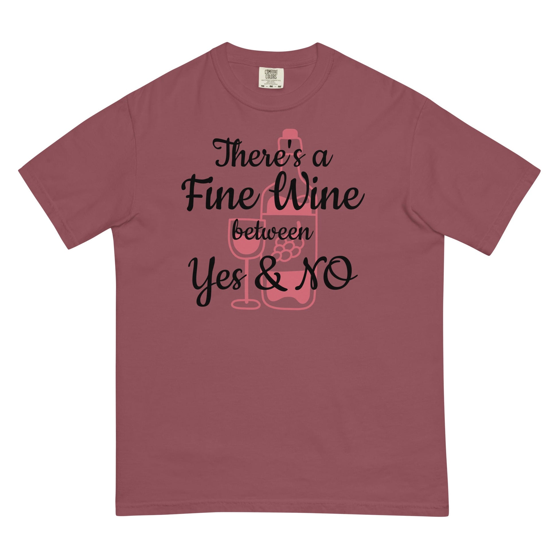 There's a Fine Wine between Yes and No Tee - casual wine wear - Bag & Bard
