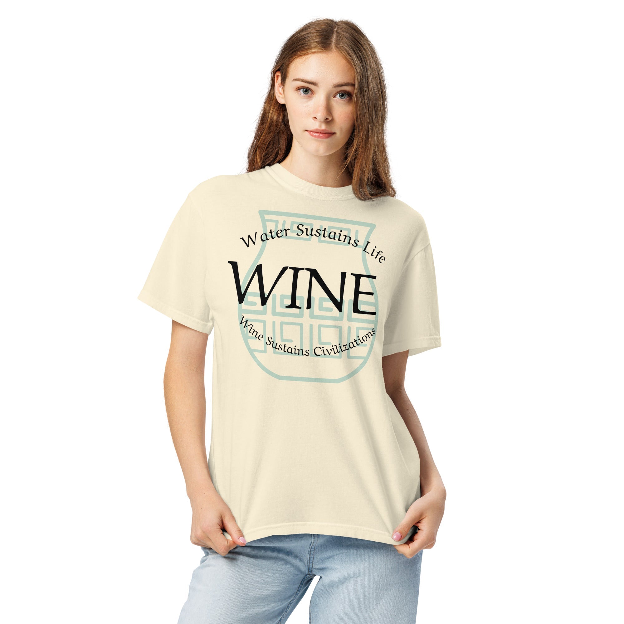 Water Sustains Life. Wine Sustains Civilizations Tee - Unisex Wine Shirt - Bag & Bard